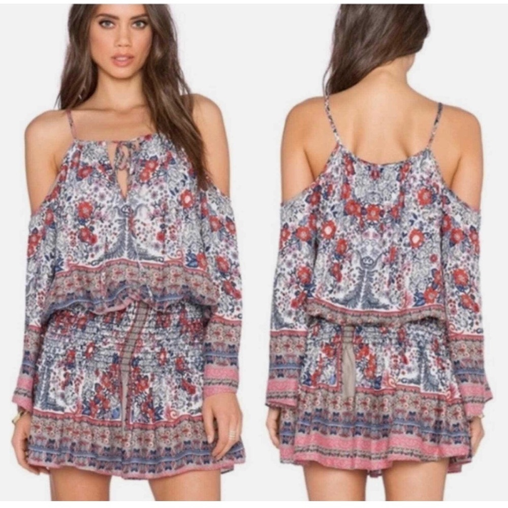 Blue Life Smock Waist Floral Dress M